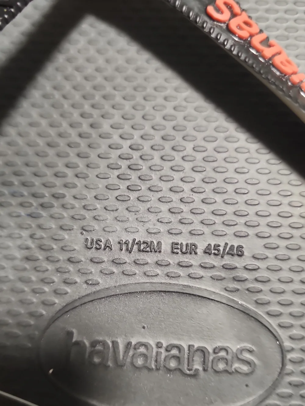 Havaianas Flip Flops - Charcoal Gray Footbed with Cream Straps and Orange Logo